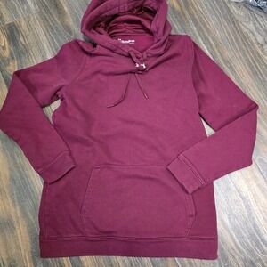 Under Armour Burgundy Fleece Hoodie Pullover Long Sleeve Pockets Size M